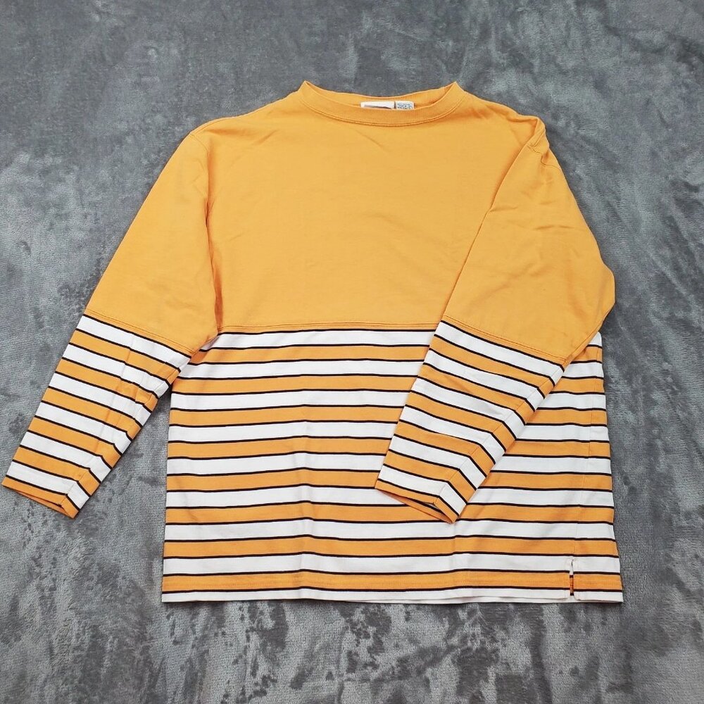 Vintage 90s Boxy Shirt Nautical Fisherman Striped Long Sleeve Castaways Womens L